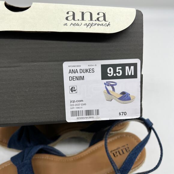 a.n.a Womens Dukes Heeled Sandals Denim Blue Size 9.5M - Picture 10 of 11